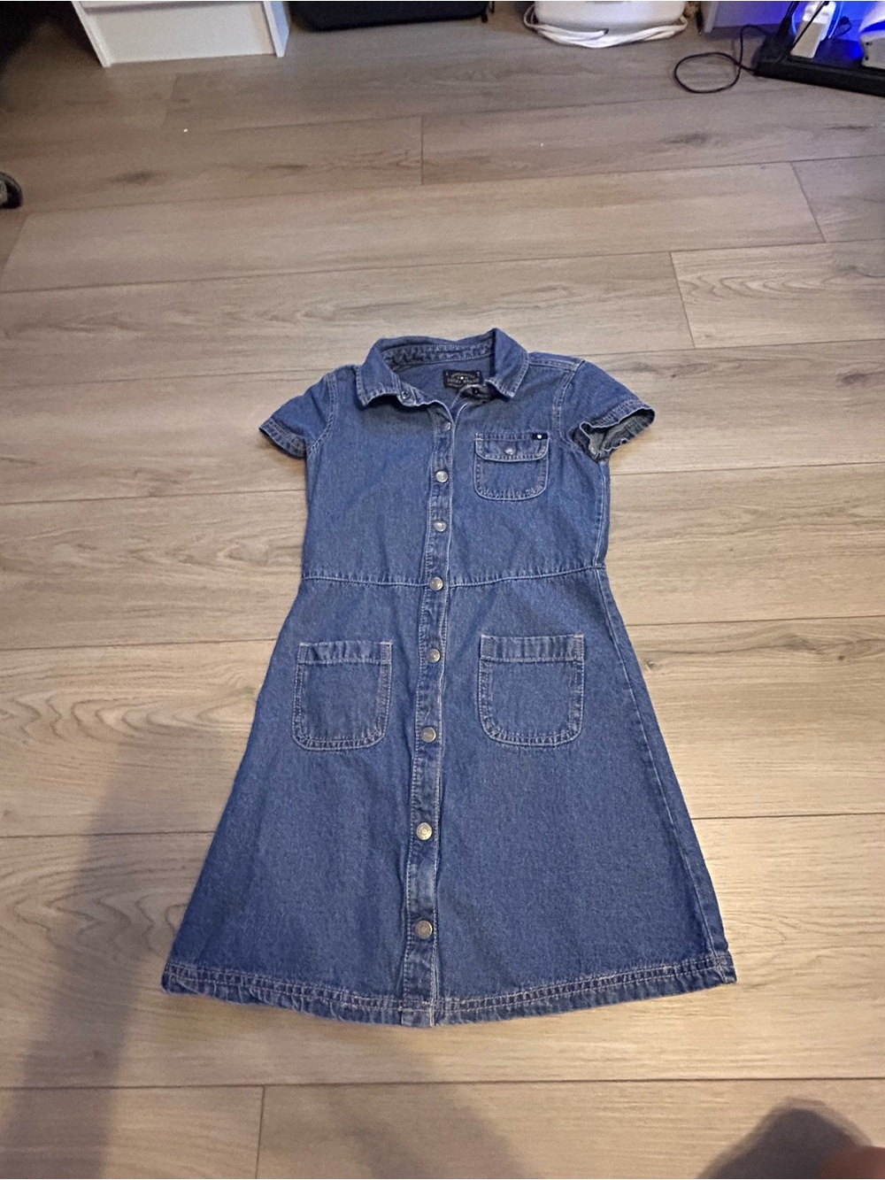 Lucky Brand Girls Denim Button-Front Midi Dress in Blue